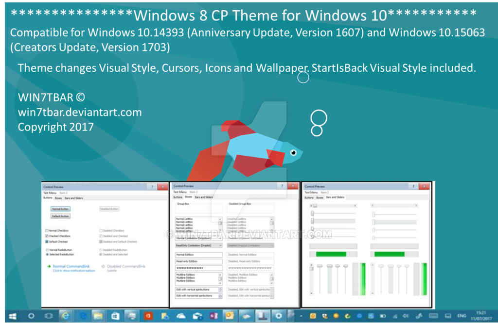 Windows 8 CP Theme for Windows 10 by WIN7TBAR on DeviantArt