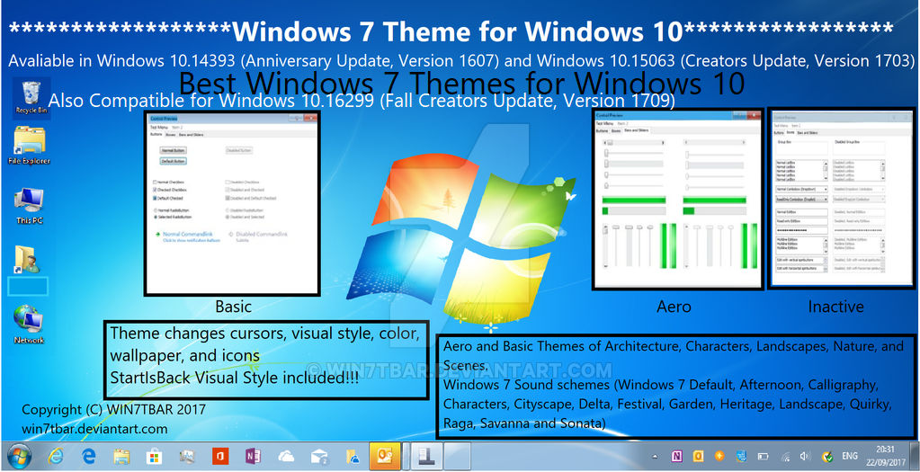 Windows 7 Theme for Windows 10