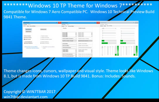 Windows 10 TP Theme for Windows 7