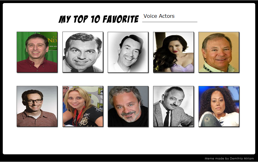 My Top 10 Favorite Voice Actors