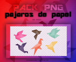 +Pack PNG // Pajaros de papel