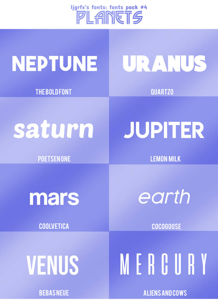 Fontspack#4 Planets by ljgrfx on DeviantArt
