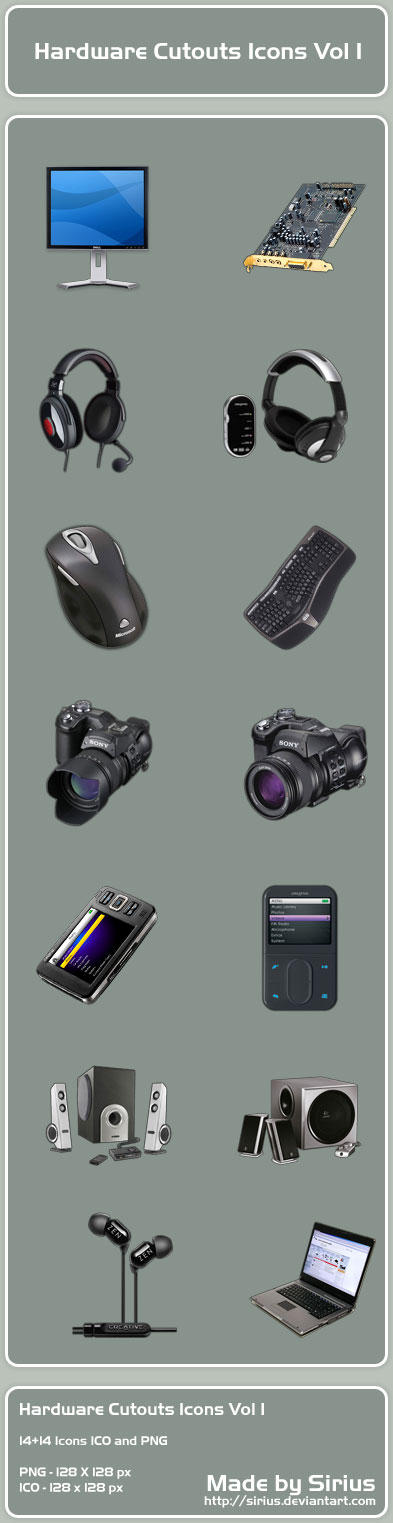 Hardware Cutouts Icons Vol 1 by sirius on DeviantArt
