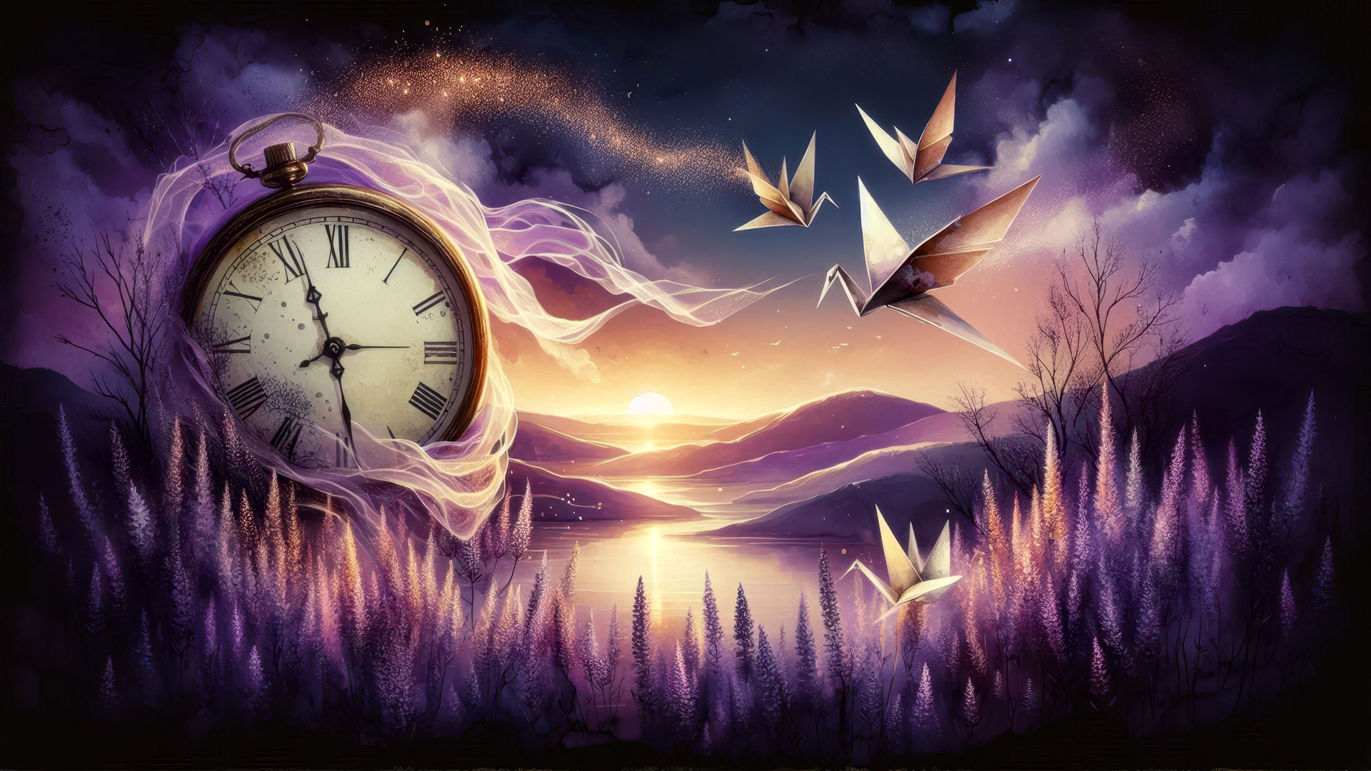 Origami Sunset Time