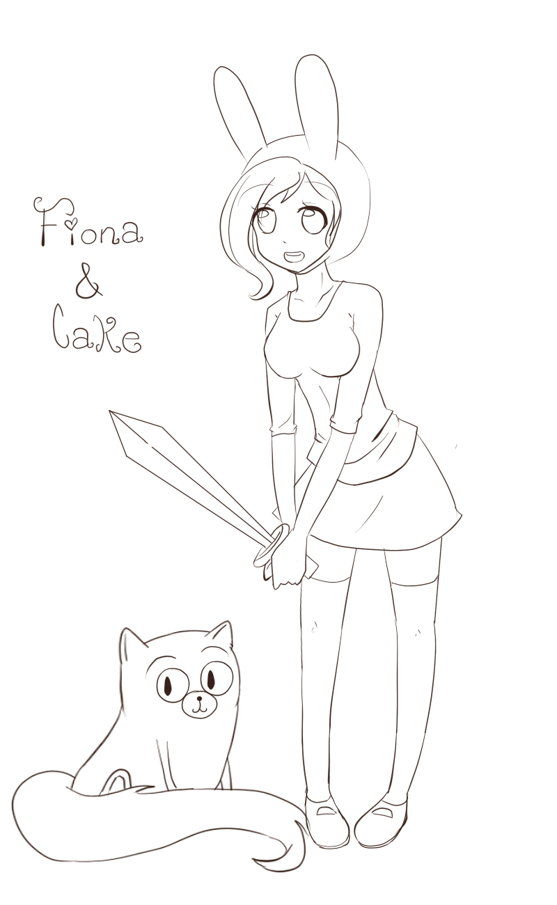 Fiona and Cake free lineart