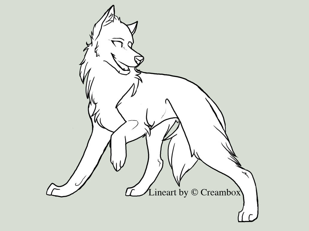 :Free lineart - wolf: by Creambox on DeviantArt
