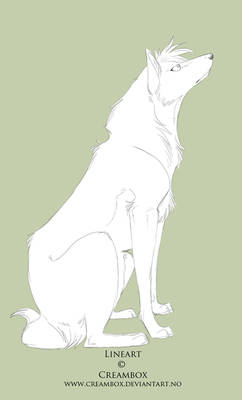 Free lineart - sitting wolf