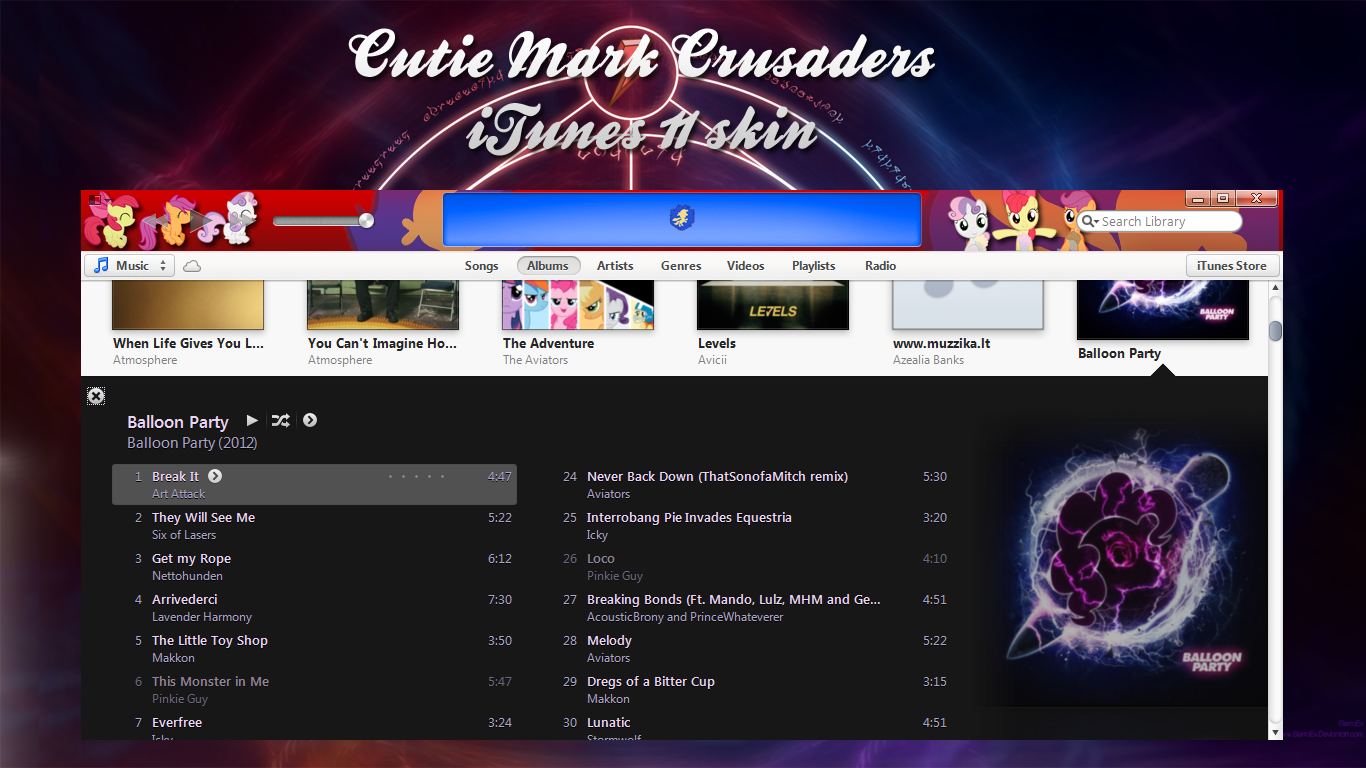 Cutie Mark Crusaders iTunes 11 Skin