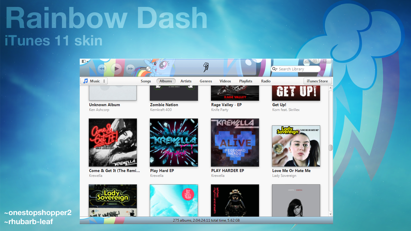 Rainbow Dash iTunes Skin