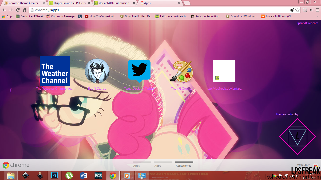 Hipster Pinkie Pie  Google Chrome theme