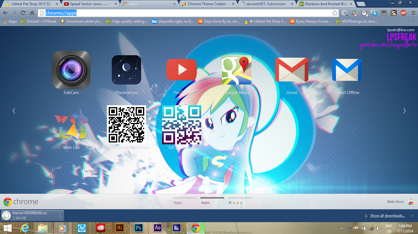 rainbow and rooted chrome theme