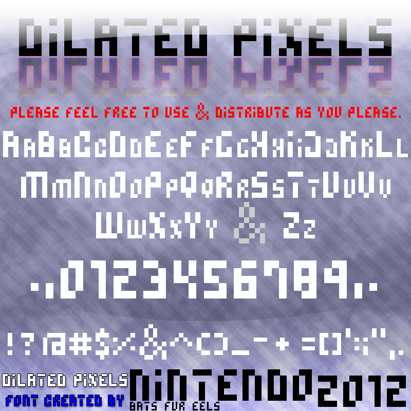 Dilated Pixels, a pixel font