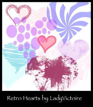 Retro Heart Brushes