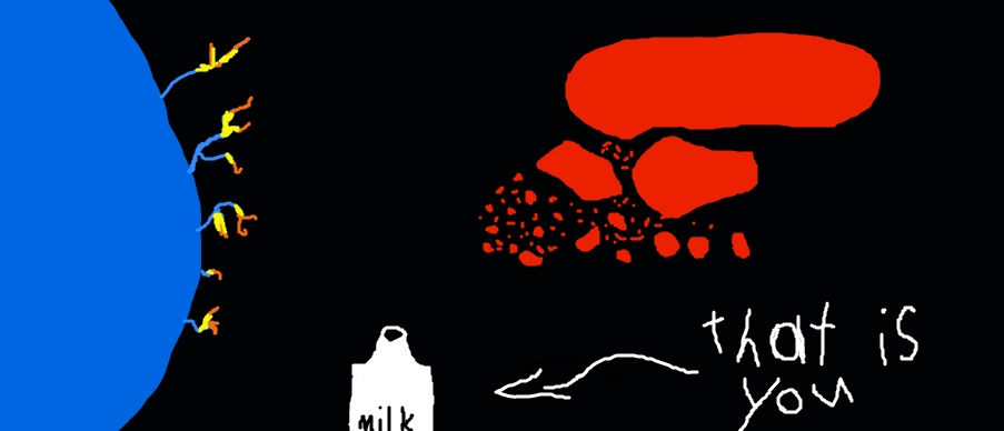 Milk jug and blood in outer space by Quinnfinity on DeviantArt