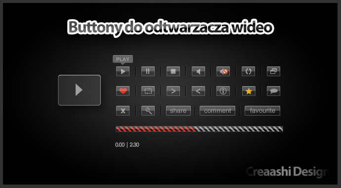Buttony do odtwarzacza wideo