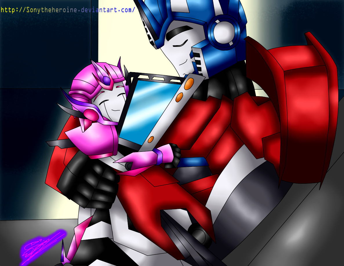 Optimus Prime and Kira sleeping