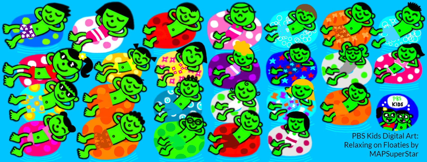 PBS Kids Digital Art: Relaxing on Floaties by MAPSuperStar on DeviantArt