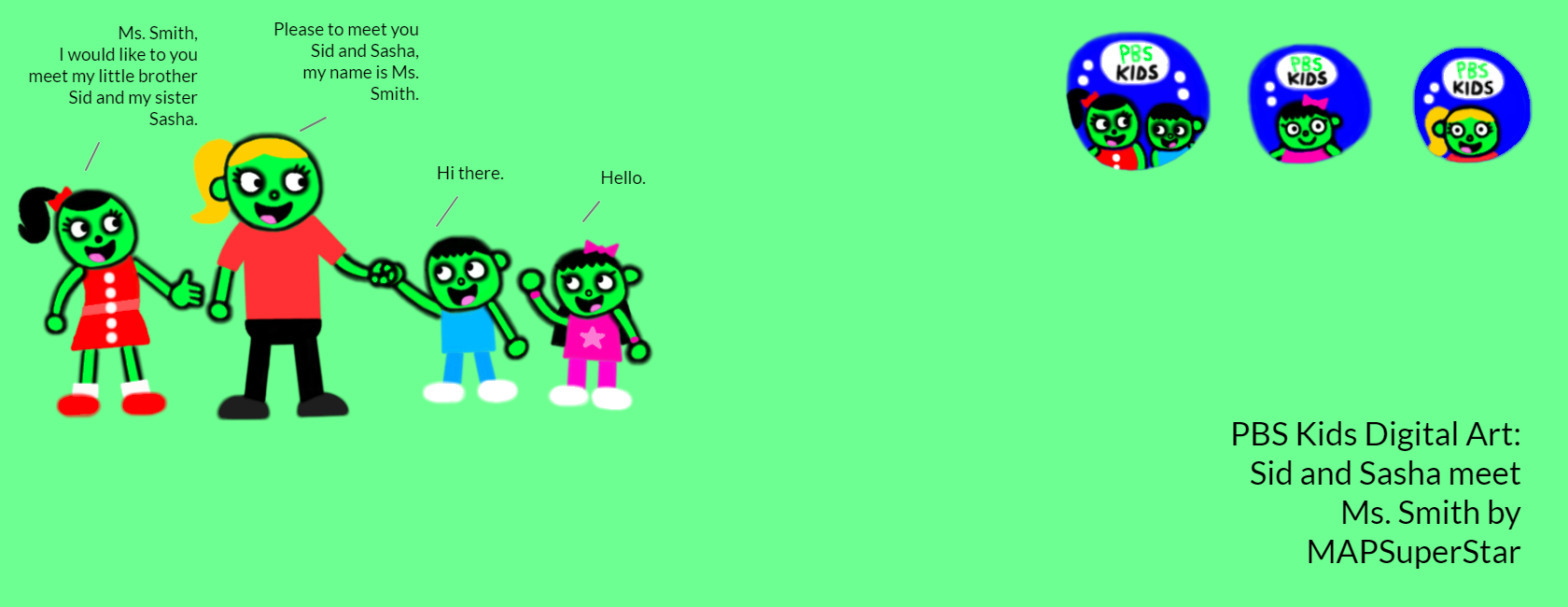 PBS Kids Digital Art: Sid and Sasha meet Ms. Smith by MAPSuperStar on ...