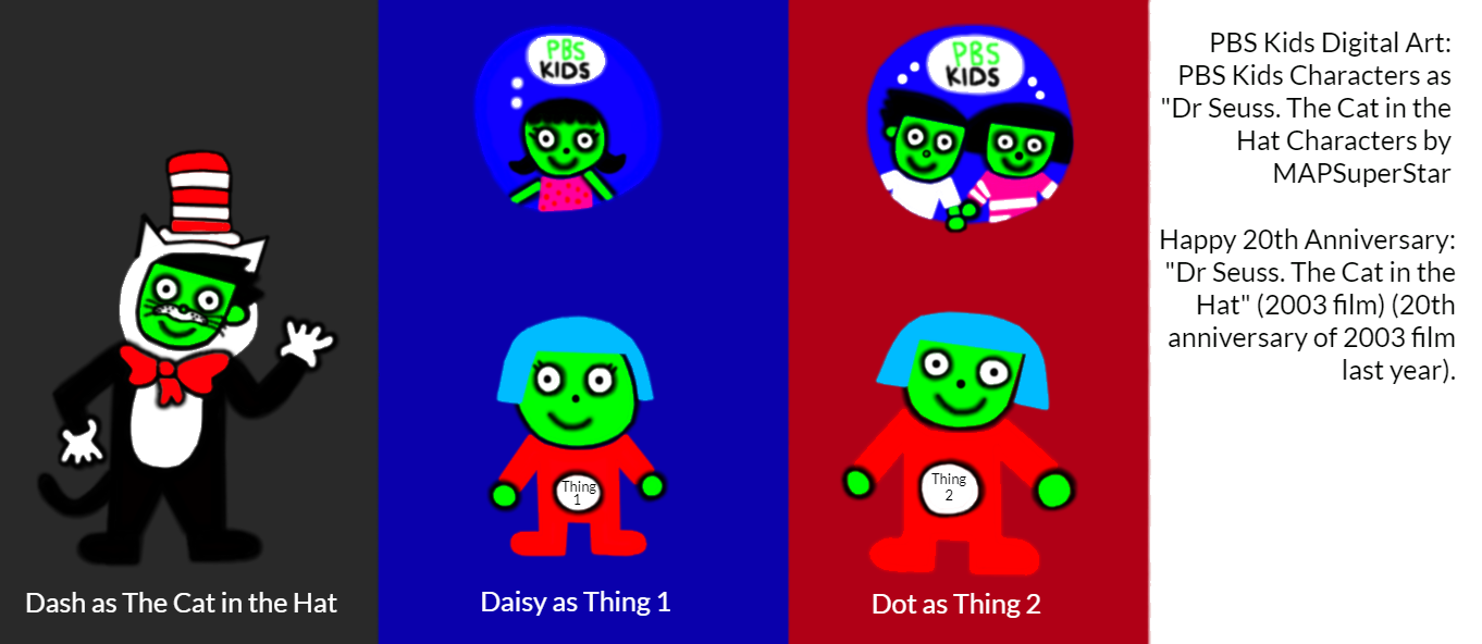 PBS Kids Digital Art: Cat in the Hat Characters by MAPSuperStar on ...