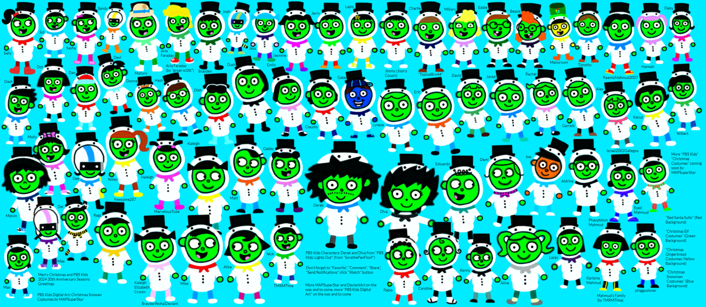 PBS Kids Digital Art: Xmas Snowman Costumes by MAPSuperStar on DeviantArt
