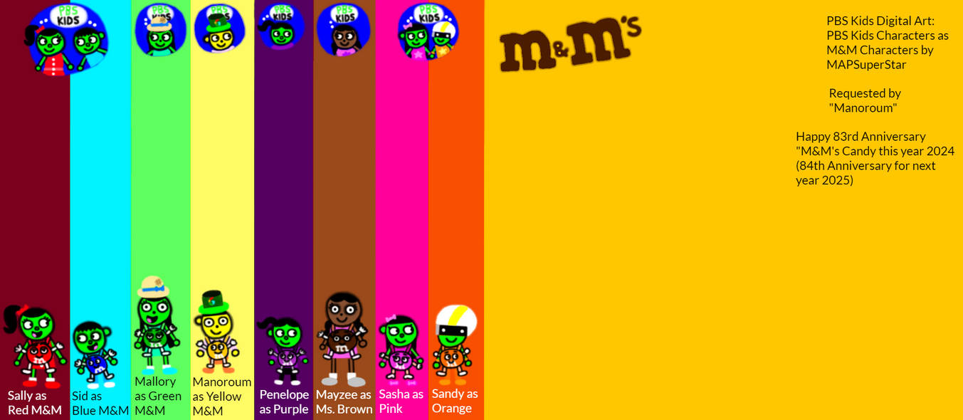 PBS Kids Digital Art: M and M Characters by MAPSuperStar on DeviantArt