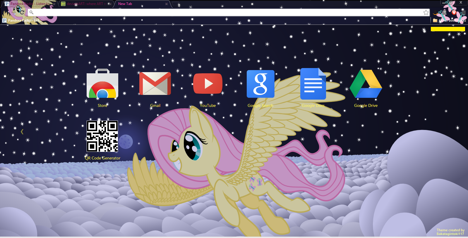 Fluttershy's Nighttime Flight Chrome Theme