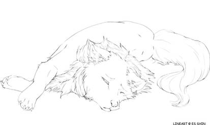 wolf free lineart