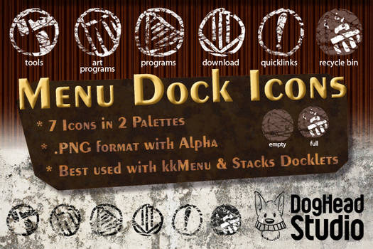 Grungy Menu Dock Icons