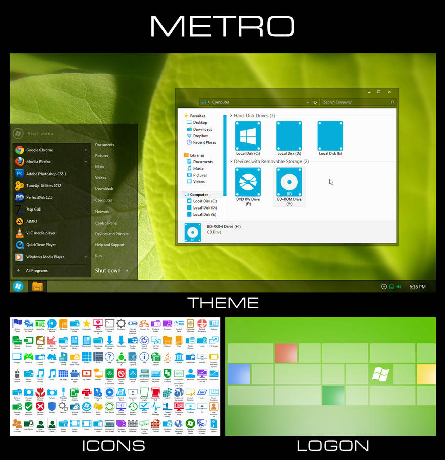 Metro - Windows 7 Transformation Pack by UltimateDesktops