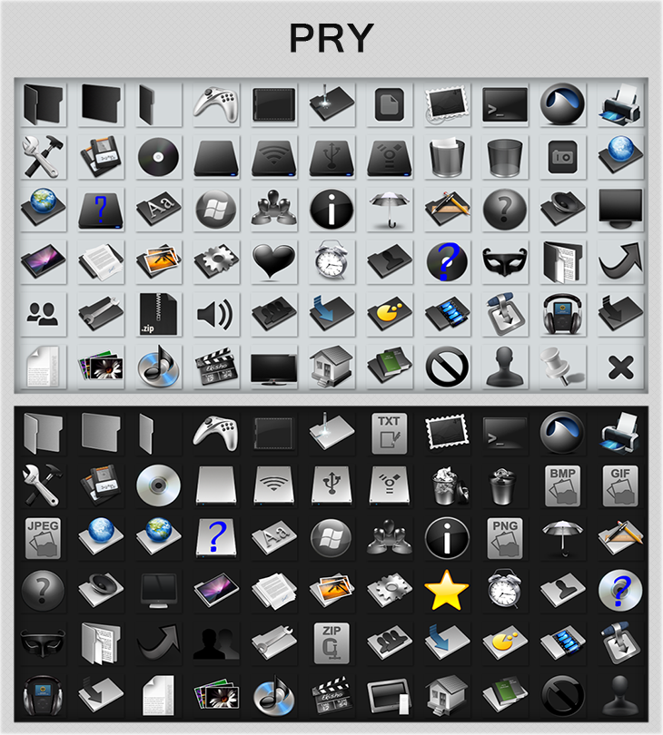 Pry Icon Pack Installer for Windows 7 by UltimateDesktops