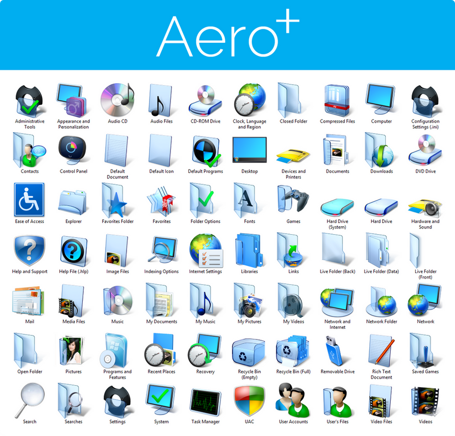 Aero+ Iconpack Installer for Windows 7 by UltimateDesktops
