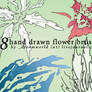 Hand drawn flower brushes