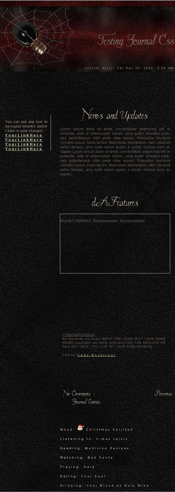 Dark Journal - Free CSS