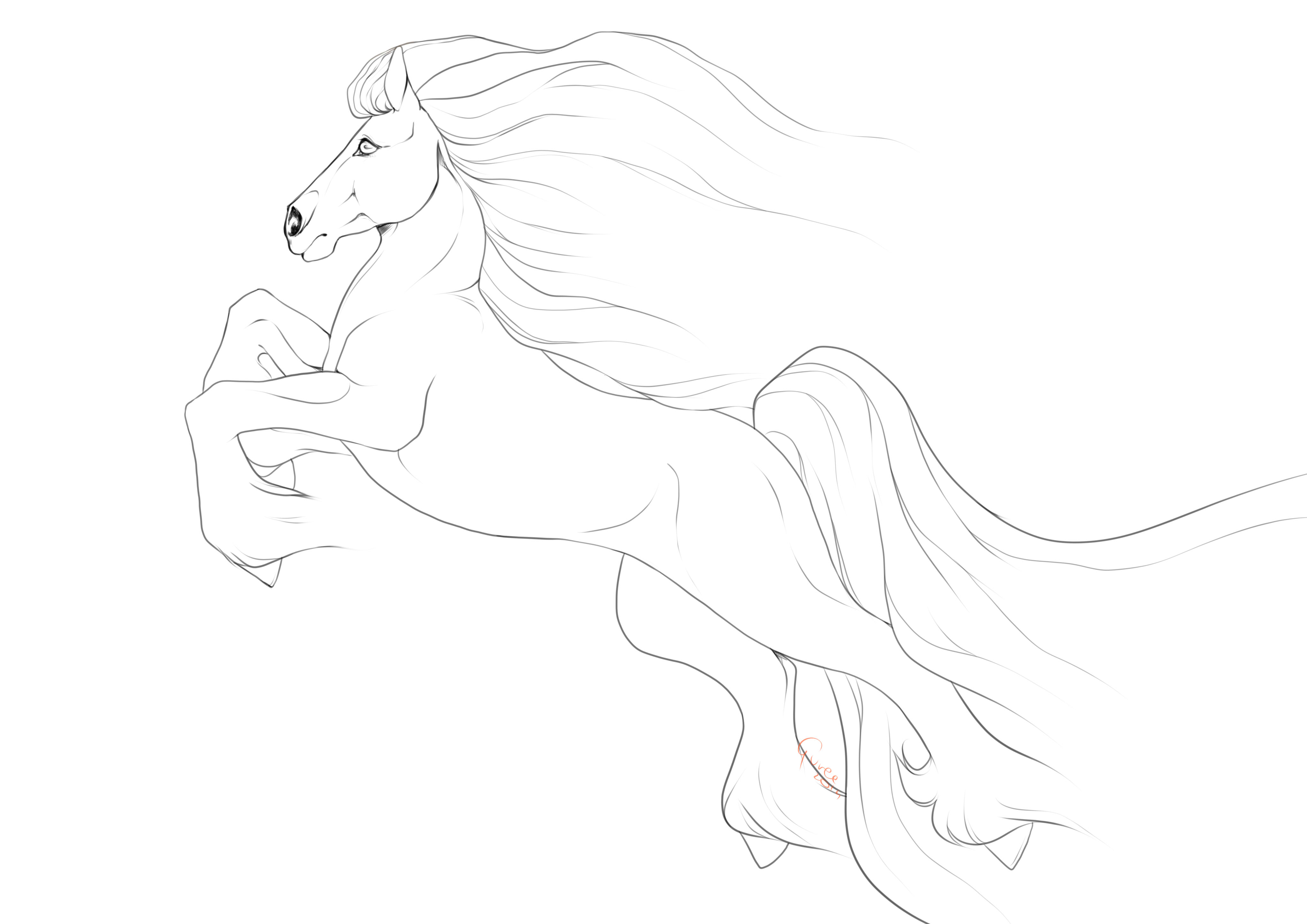 FREE horse lineart (PSD file)