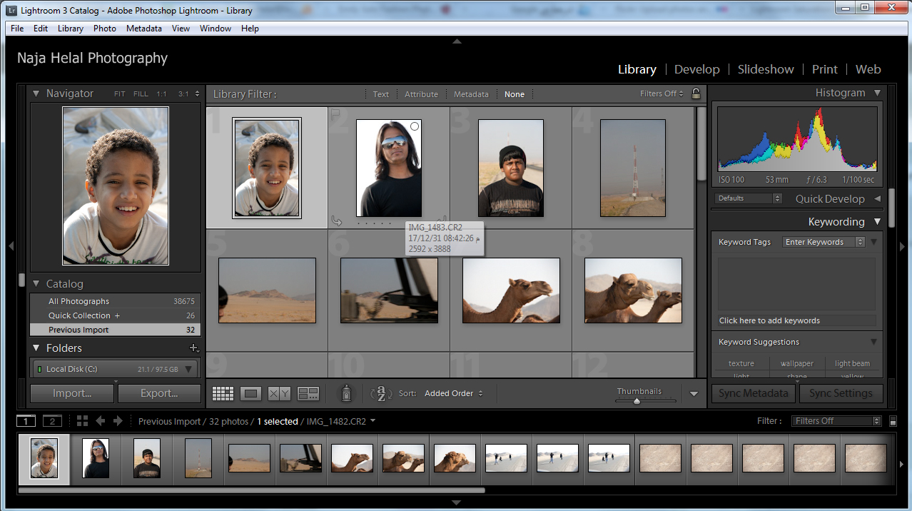 Import in Lightroom