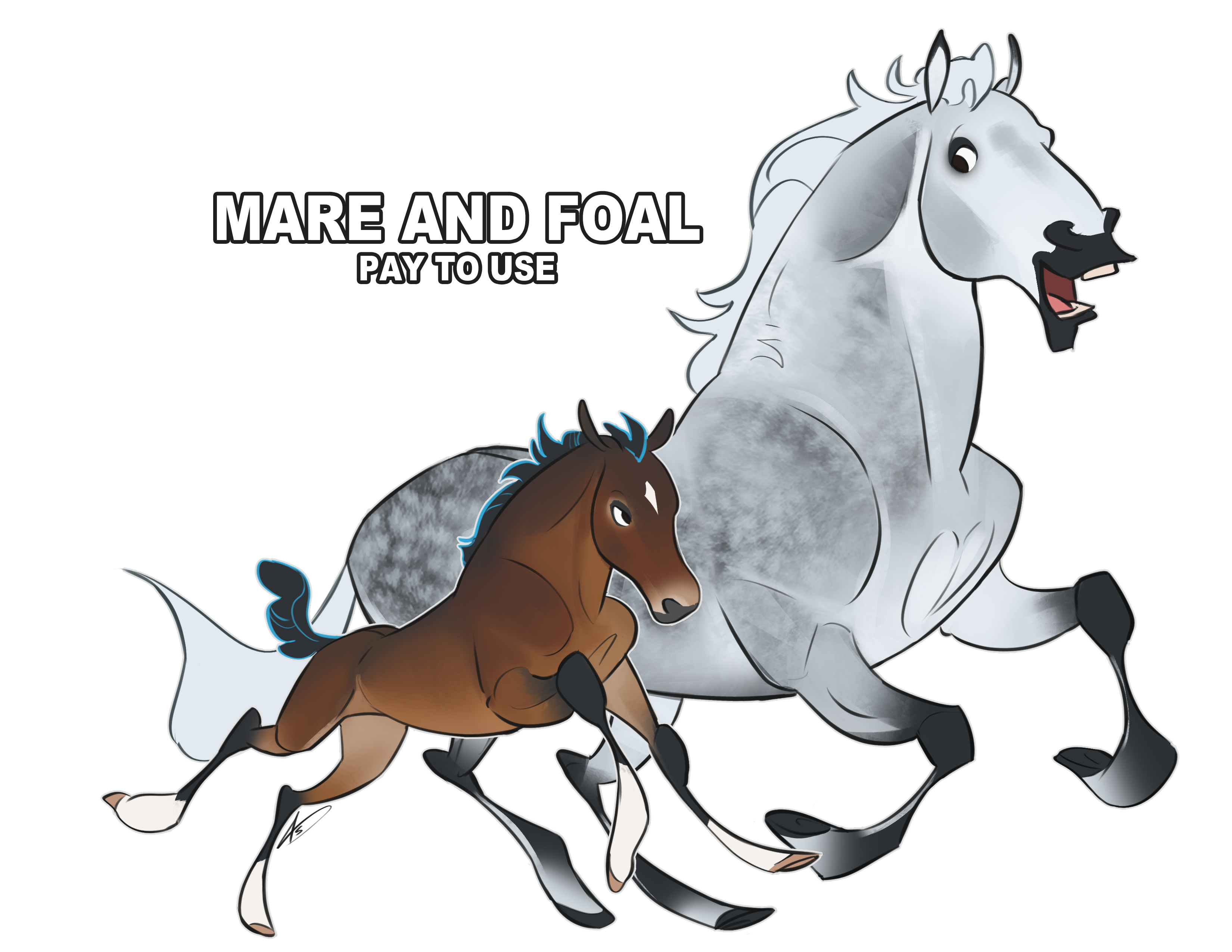 P2U Shrew's mare and foal base by Anonymous-Shrew on DeviantArt