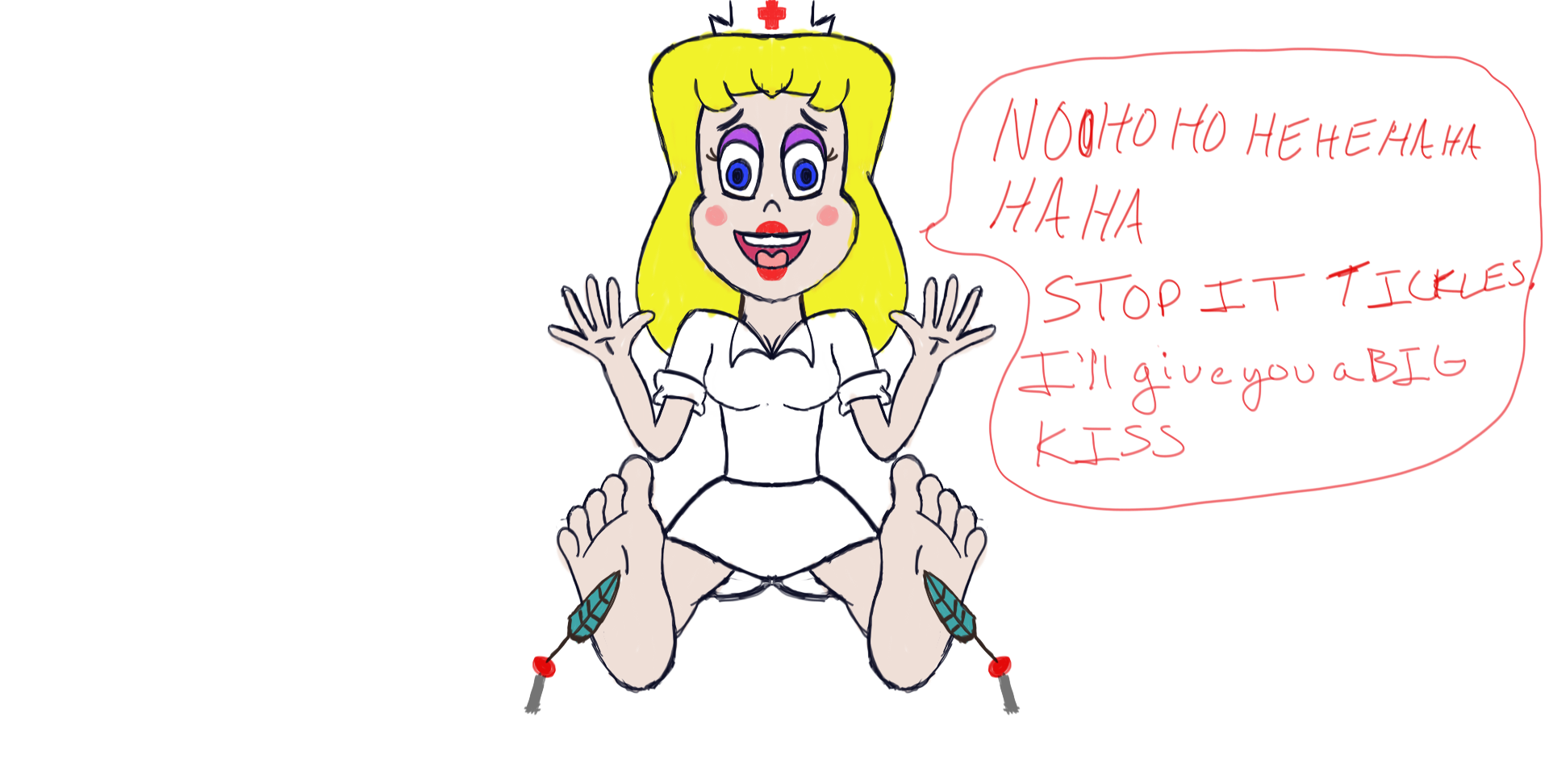 Hello Nurse Feet Tickled by BostonianJedi811 on DeviantArt