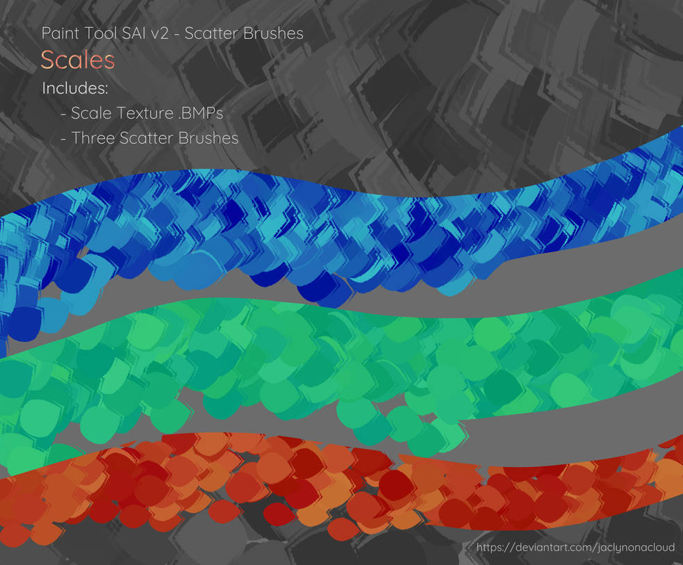 Paint Tool SAI v2 Scatter Brushes [Scales] by jaclynonacloud on