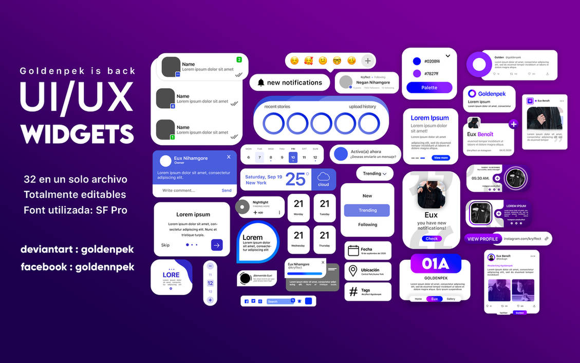 Widgets Ui Elements Pack By Goldenpek by goldenpek on DeviantArt