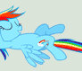 Rainbow Dash backflying