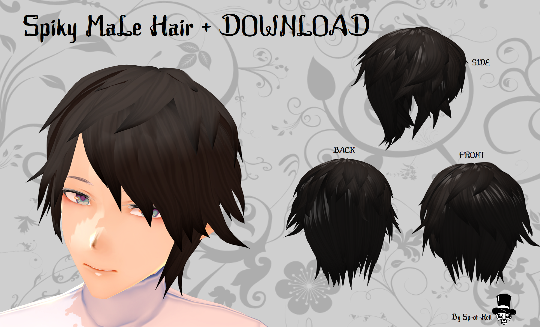 MMD - Hair 01 [ DOWNLOAD ] by SP-of-Hell on DeviantArt
