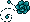 Pixel Rose Divider 3 - Turquoise - Top Right