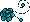 Pixel Rose Divider 3 - Turquoise - Bottom Left