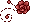 Pixel Rose Divider 3 - Red - Top Right