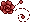 Pixel Rose Divider 3 - Red - Top Left