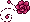 Pixel Rose Divider 3 - Dark Pink - Top Right