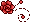 Pixel Rose Divider 3 - Bright Red - Top Left by EmpressOfRoses