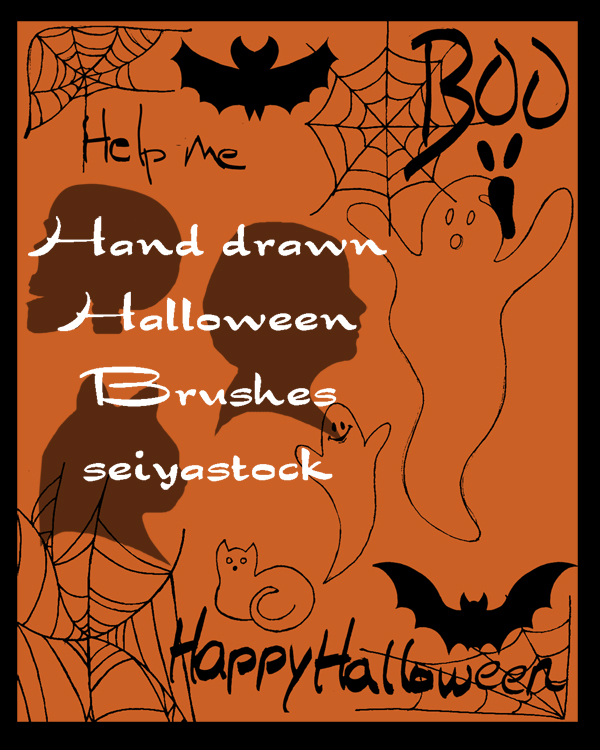 Halloween Brushes Hand Drawn