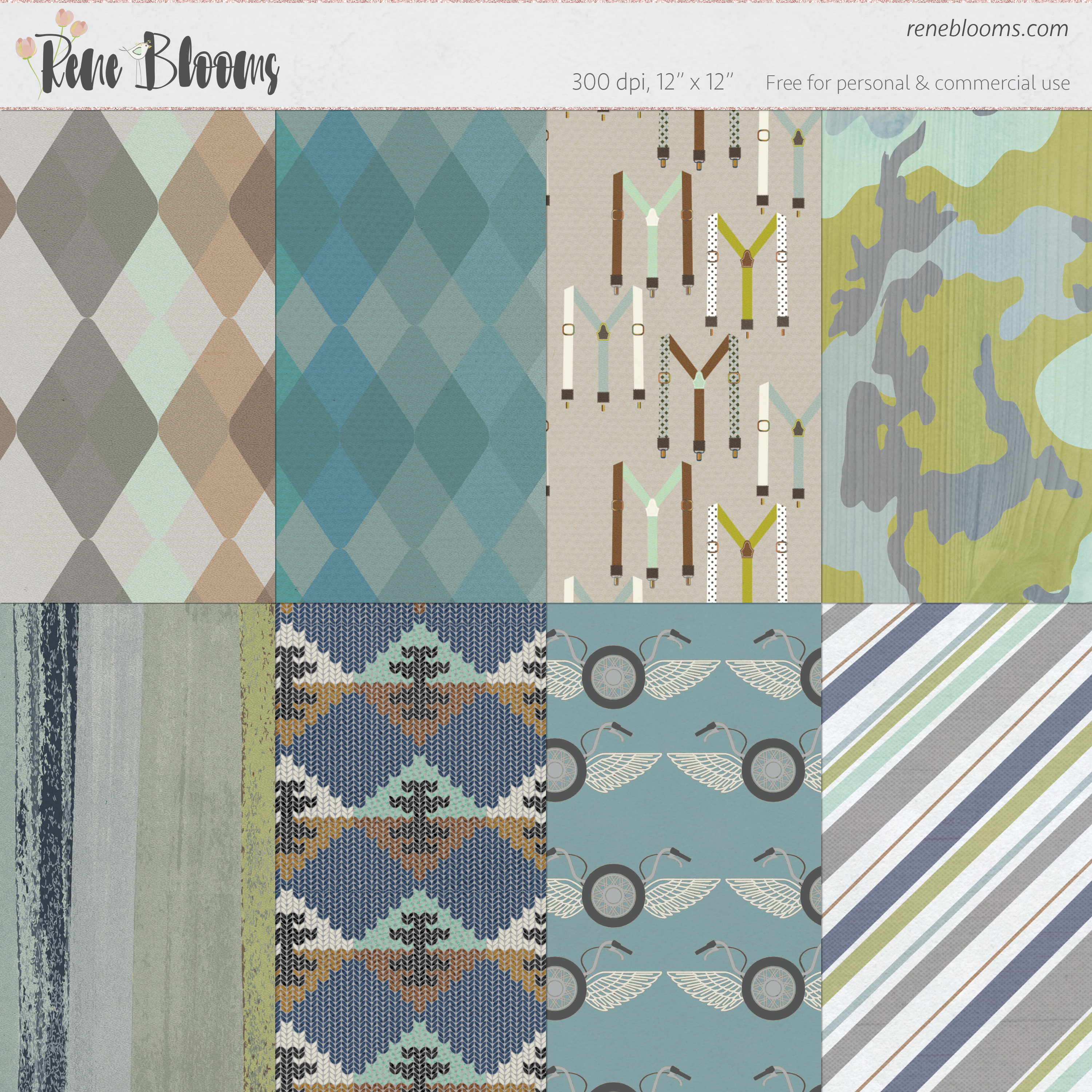 Digital Paper by Rene Blooms