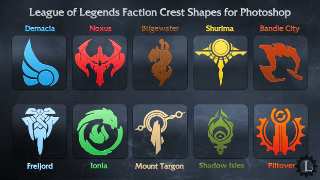 League of Legends Faction Crest Photoshop Shapes